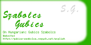 szabolcs gubics business card